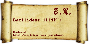 Bazilidesz Milán névjegykártya